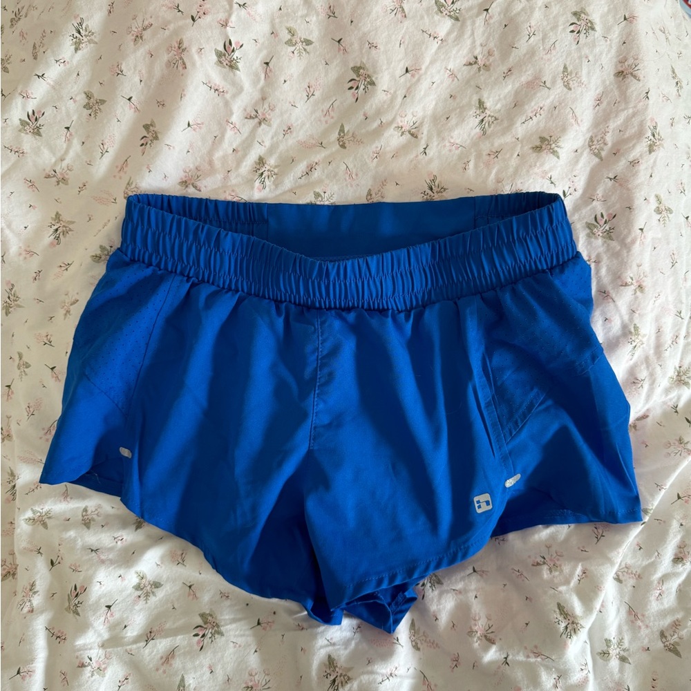 Blue running shorts
